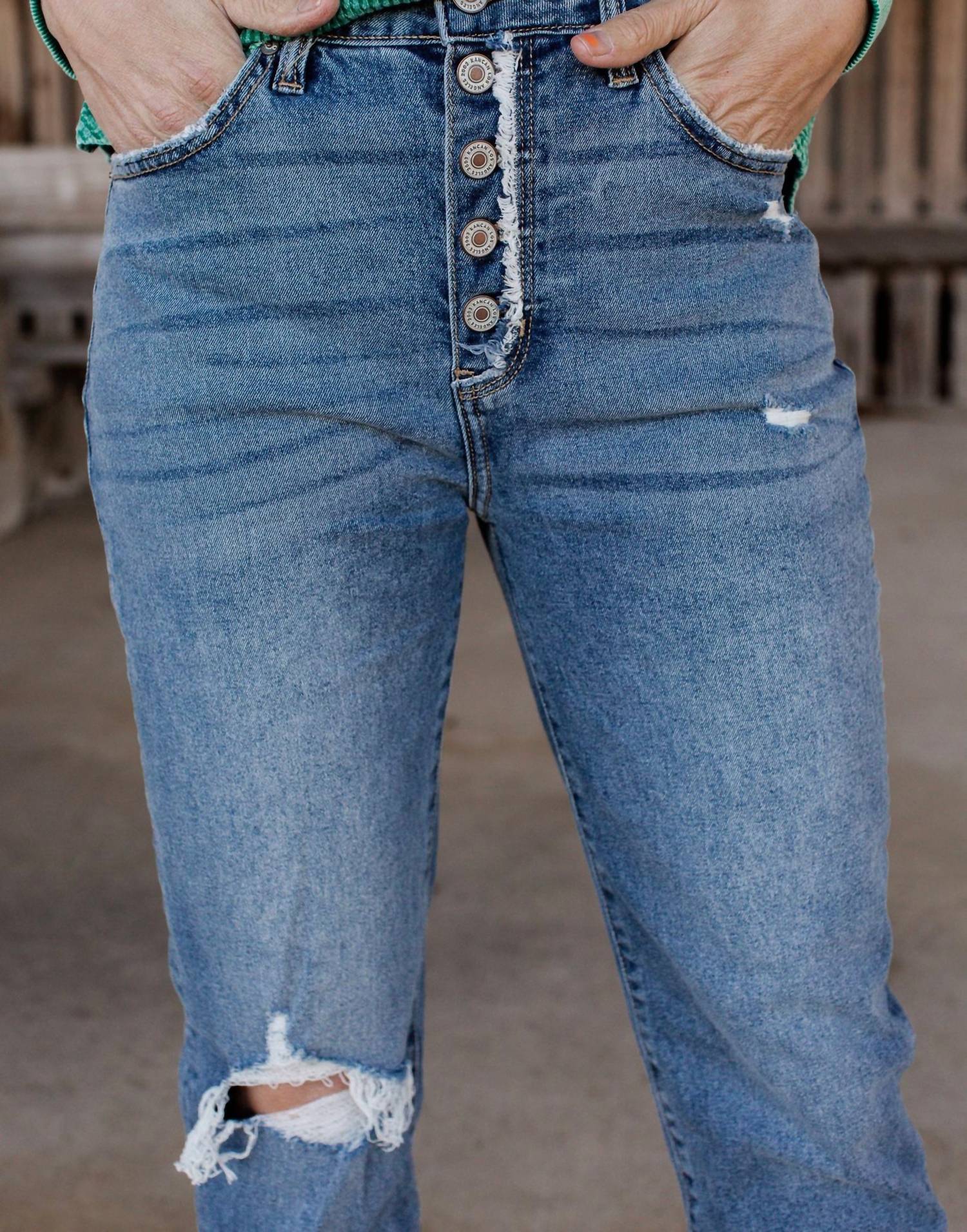 Kancan - Tera High Rise Cuffed Mom Jeans