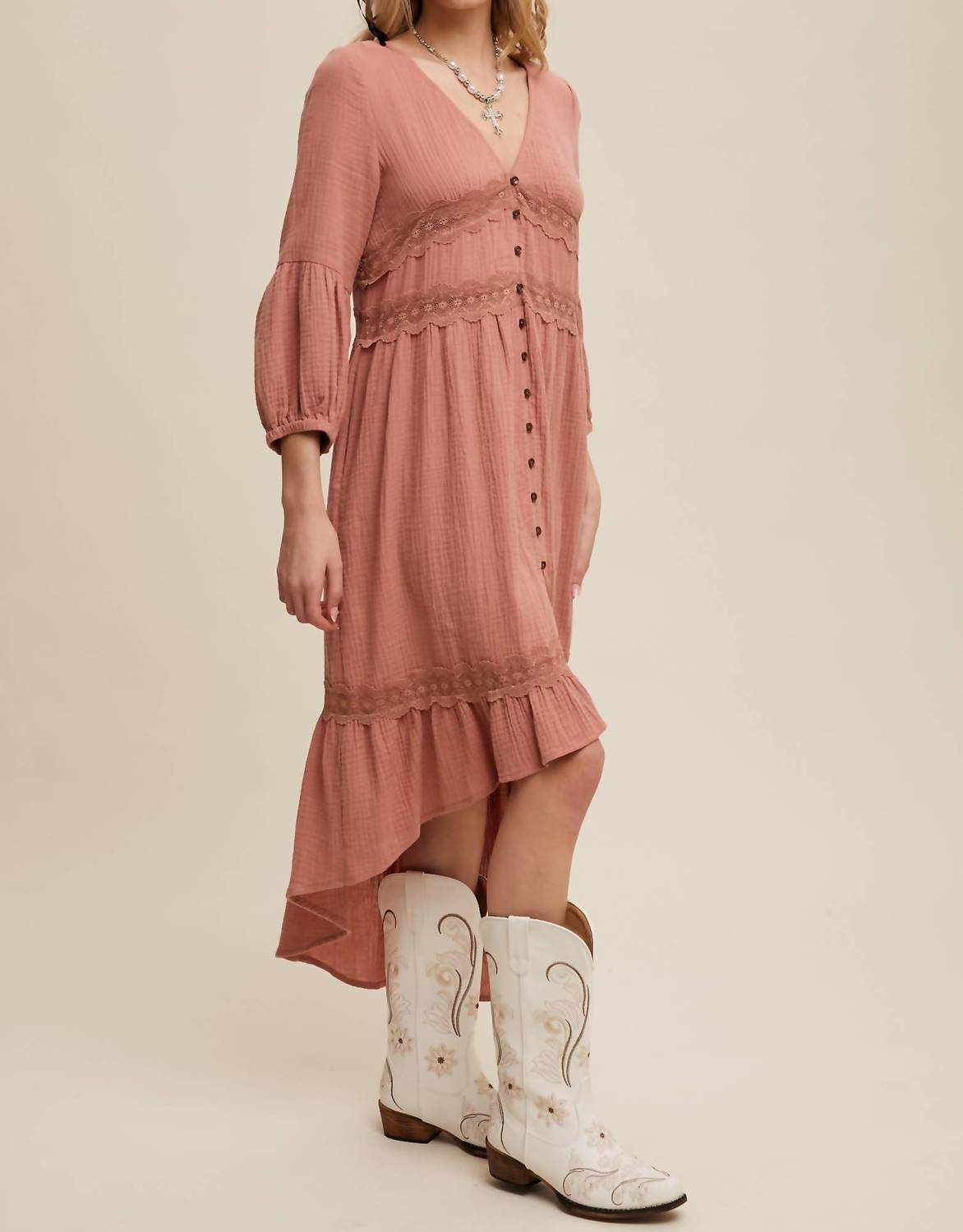 Listicle - Brenen Boho High-Low Dress