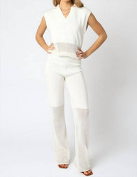 Olivaceous - Singer Collared Knit Top