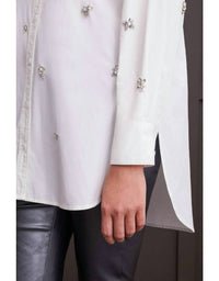 Tribal - Embellished Loose Fit Button-down Shirt