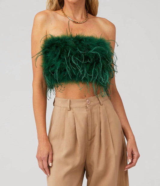 Lamarque - Zaina Ostrich Feather Bustier Top