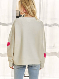 Adora - Long Sleeves Puff Heart Sweater Top