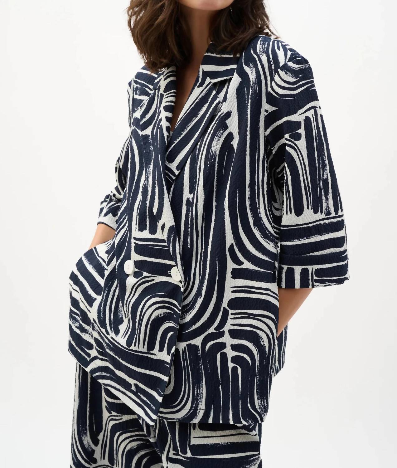 Joseph Ribkoff - Abstract Double-breasted Blazer