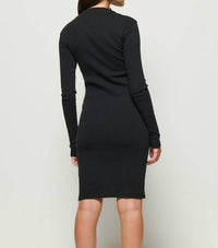 Nation LTD Palmer Dress in jet black - women's dress - detail view
