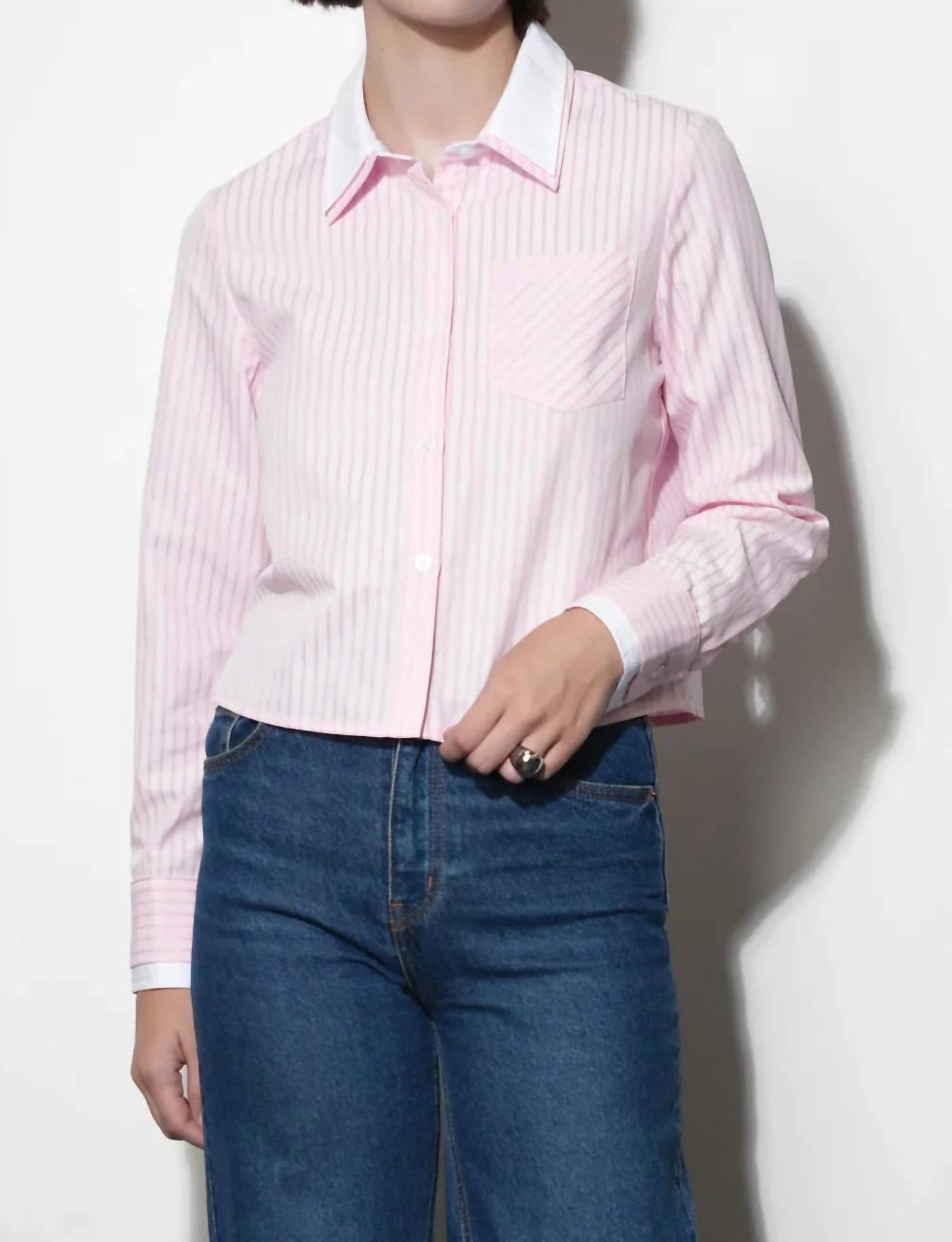 Greylin - Daphne Contrast Button Down Top