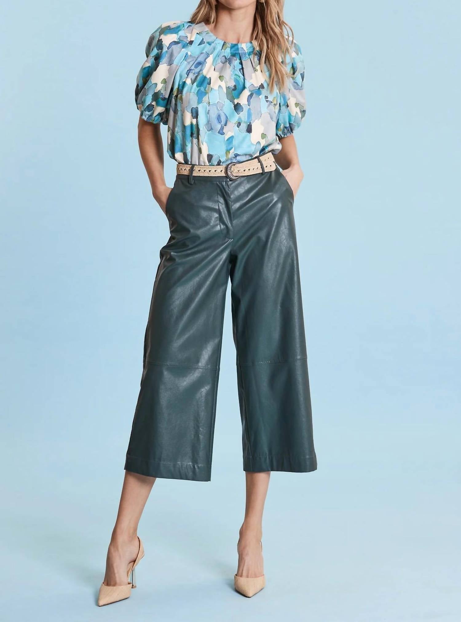 Tyler Boe - Rebecca Pleather Crop Pants