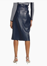 Elie Tahari - Kris Belted Faux Leather Skirt
