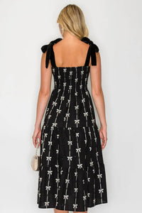Meet Me In Santorini - Holiday Bow Midi Dress