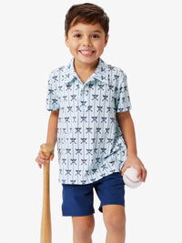 Rufflebutts - Batter Up Baseball Knit Short Sleeve Polo