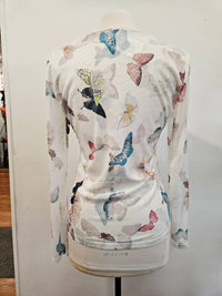 Adore - Women's Mesh Butterfly Print Top