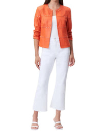 Joseph Ribkoff Suede Studded Jacket in orange - women's jacket - view 4