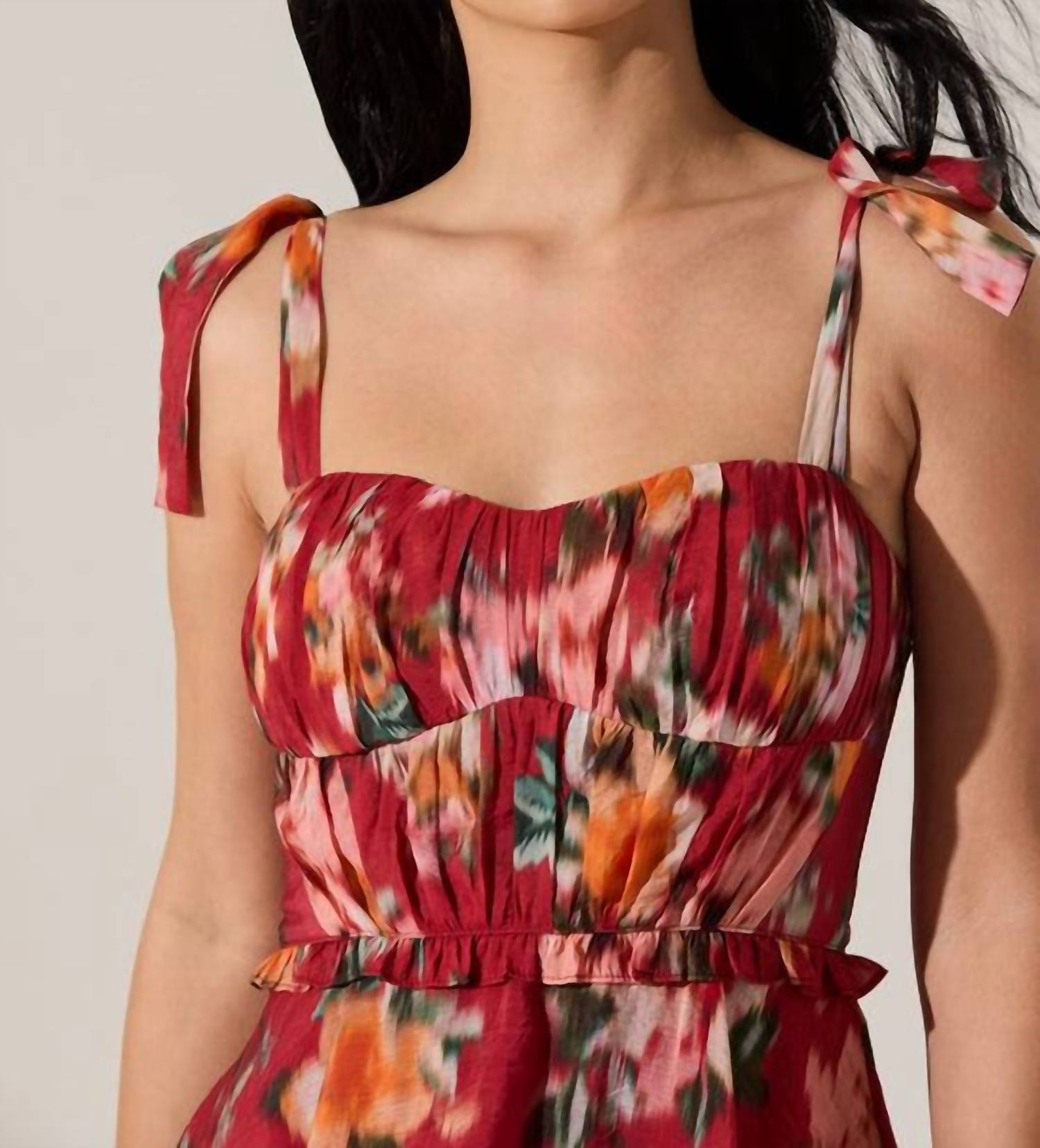 Astr - Mellorie Sweetheart Tiered Floral Maxi Dress