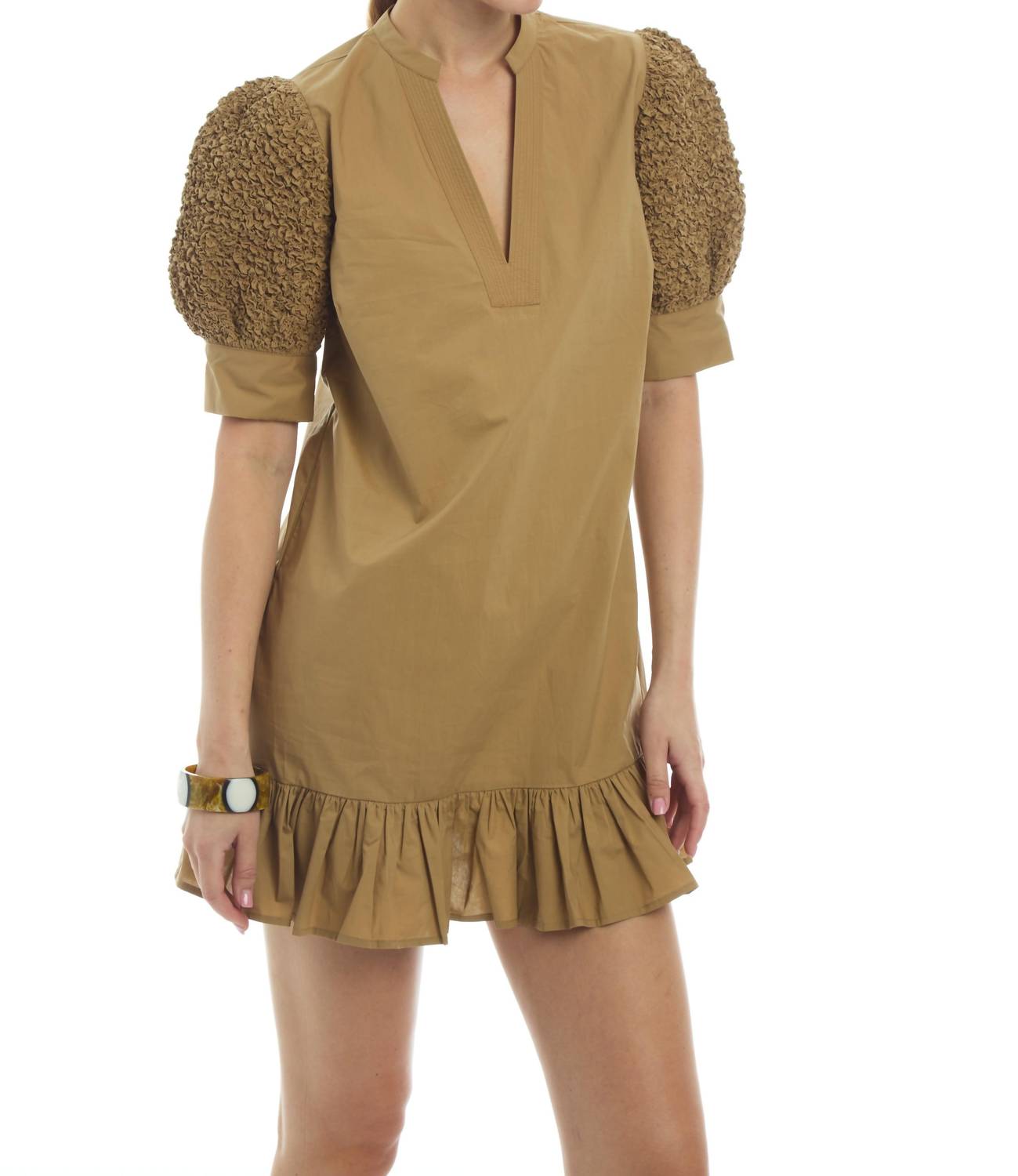 PATTY KIM Women's Lucca Dress in tan - women's dress