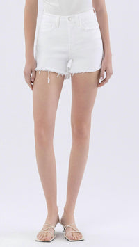 LOVERVET High Rise Tummy Control A Line Shorts in white - women's shorts