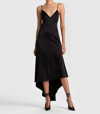 Alice + Olivia - Luciana Open Back Asymmetrical Slip Dress