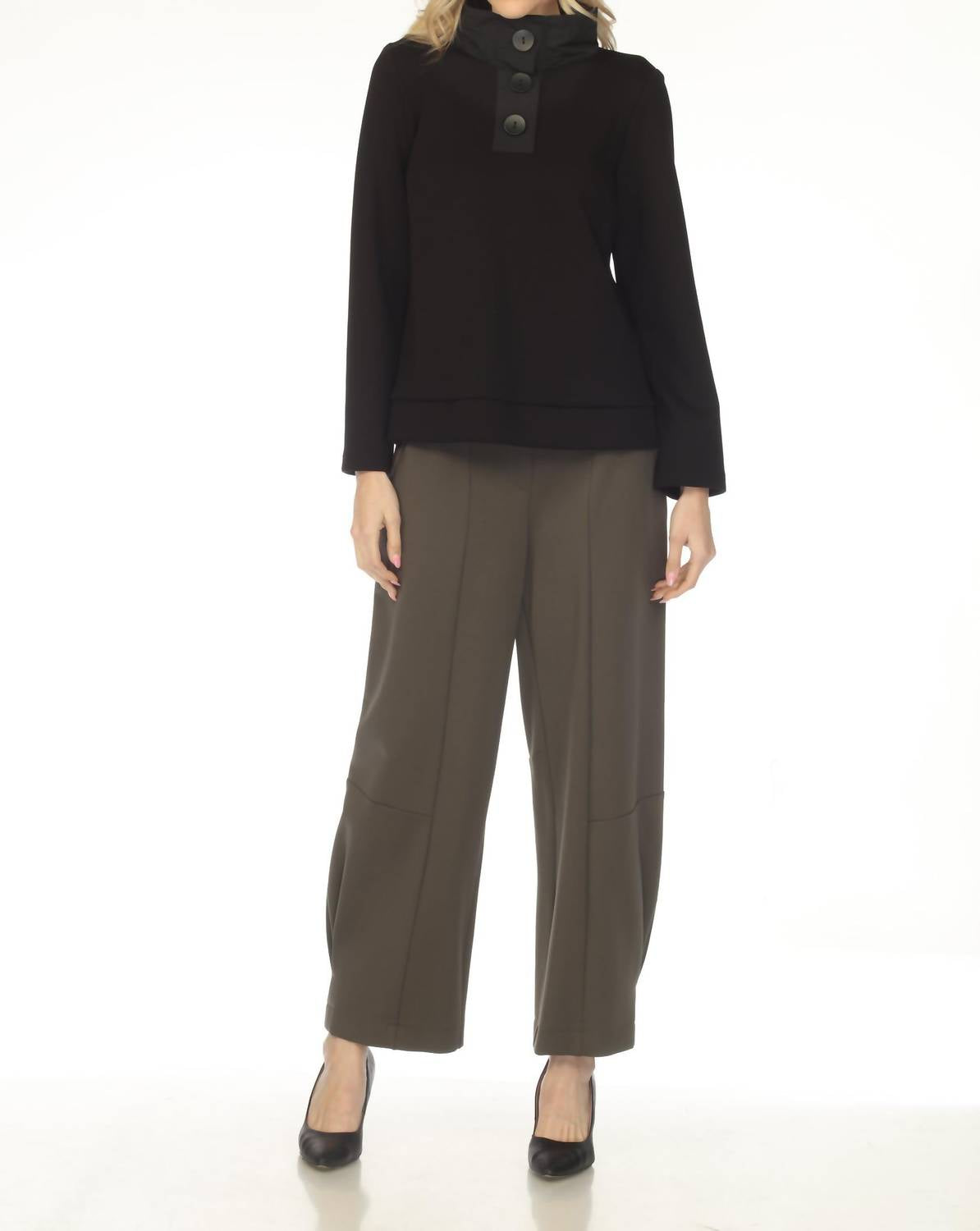 Joseph Ribkoff - Heavy Knit Pull On Barrel Pants