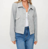 SIX/FIFTY Katrina Herringbone Jacket in grey 1 - women's jacket