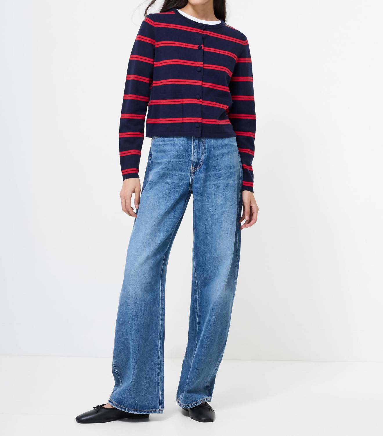 French Connection - Padma Fine Knit Stripe Cardigan