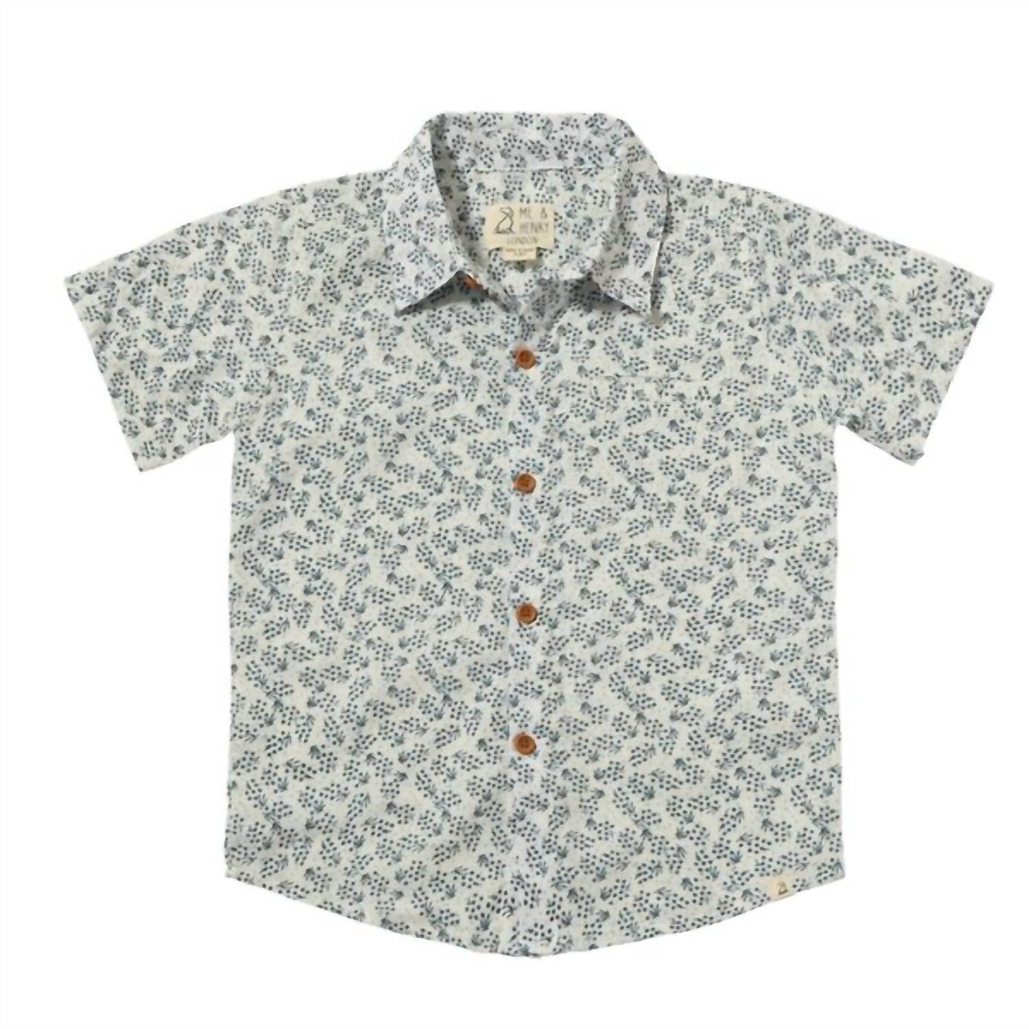 ME & HENRY Boy's Newport Woven Shirt in navy floral - kids' shirt