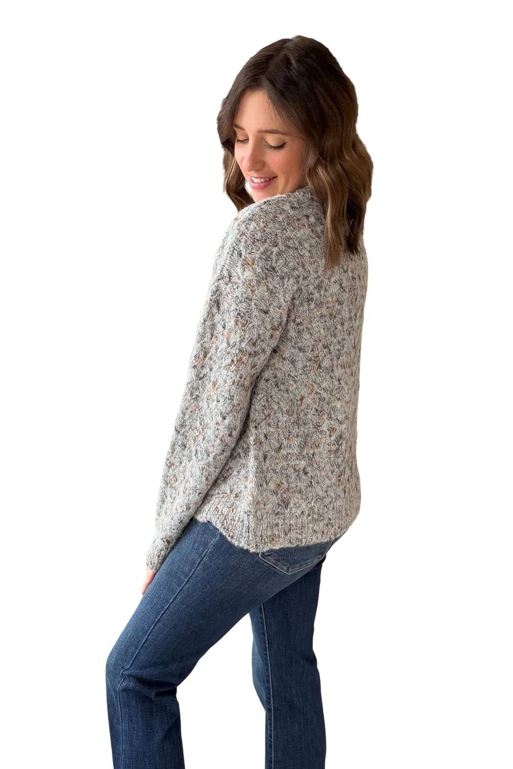 Hem & Thread - Textured Weave Crewneck Sweater