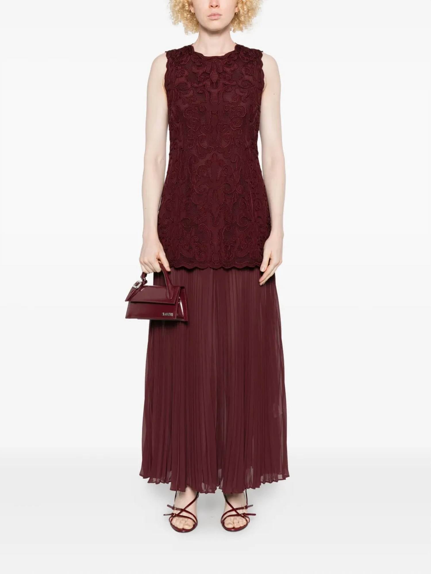 Ulla Johnson Auryn Sleeveless Midi Dress in mahogany - women's dress - detail view