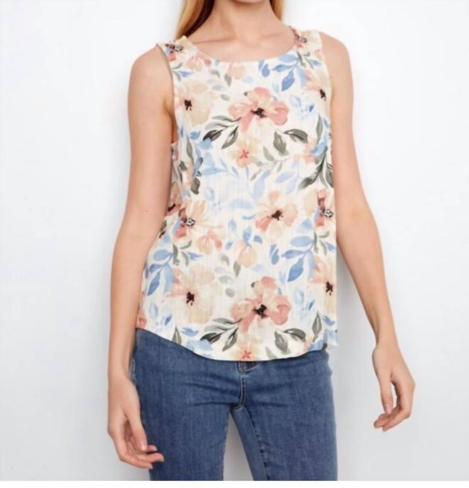 Charlie B - Floral Printed Linen Blouse