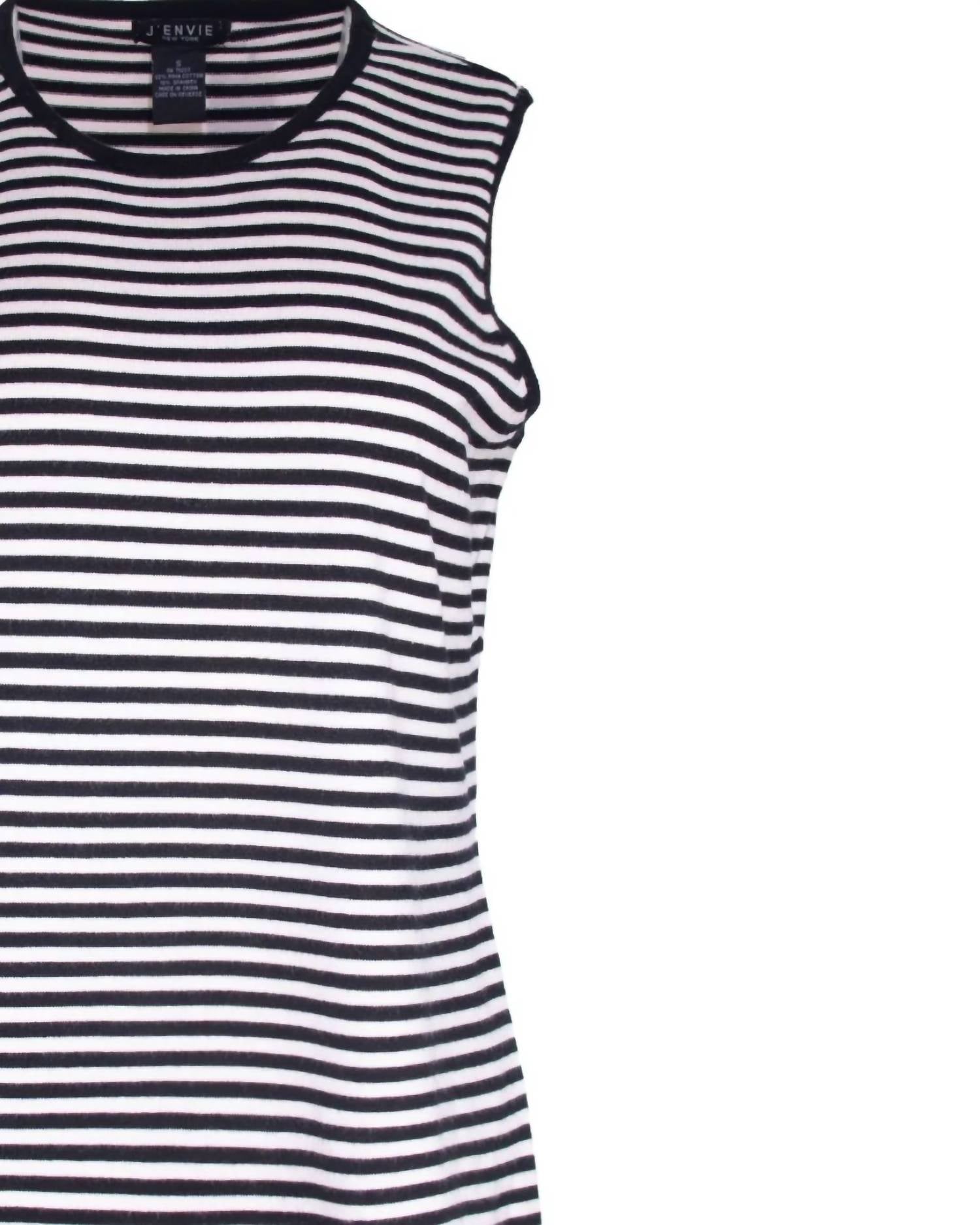 J'Envie/Eli - Women's Coastal Stripe Shell Tank Top