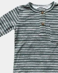 babysprouts Kid's Bamboo Henley Sweater in pine - kids' sweater - detail view