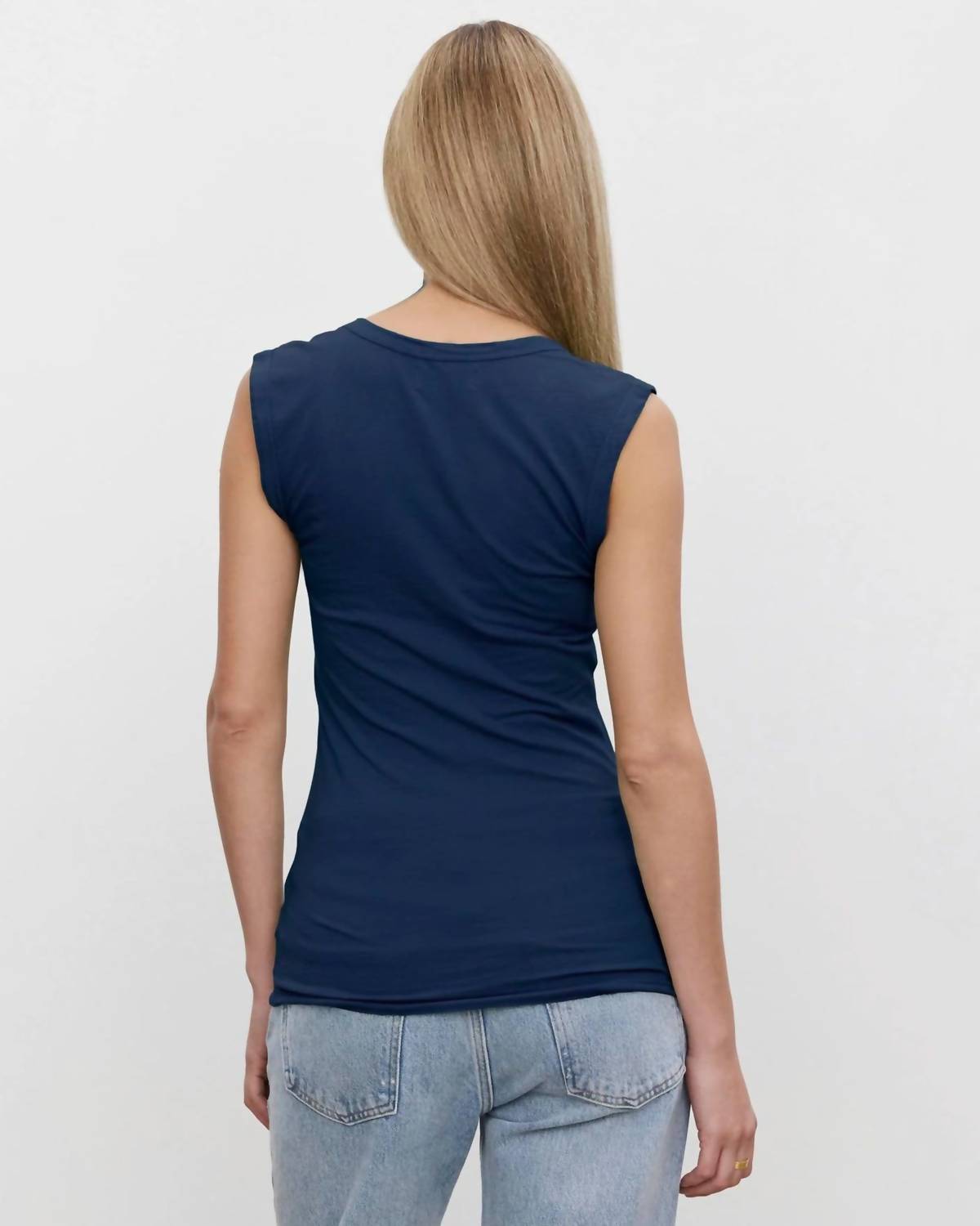 Velvet by Graham & Spencer Estina Sleeveless Tank Top in midnight - women's tank top - alternate view