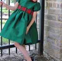 Susanne Lively - Girl's Faux Silk Dress With Plaid Collar