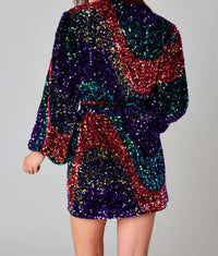Adeline Sequin Wrap Dress