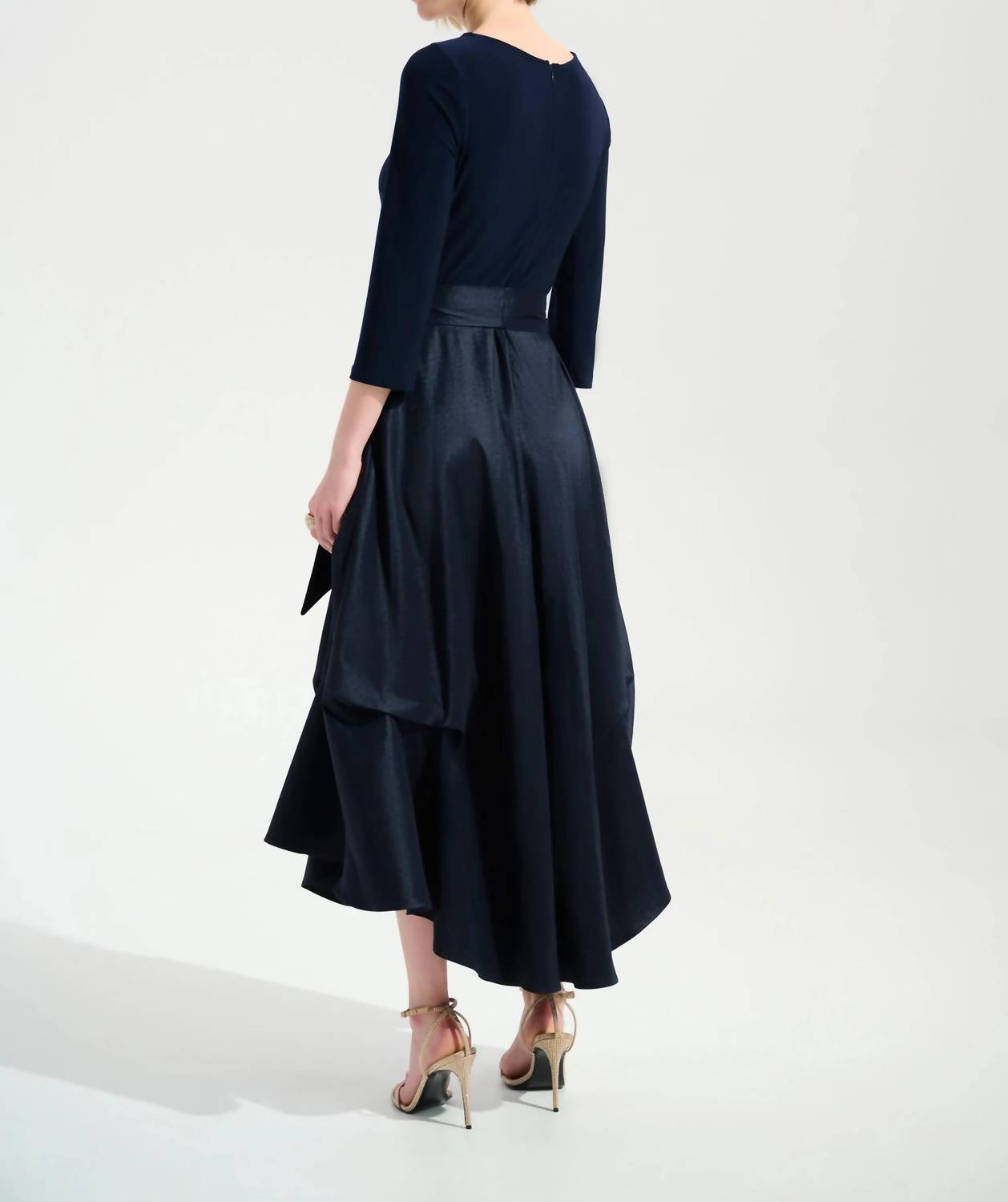Joseph Ribkoff - Pleated Taffeta Midi Fit And Flare Dress