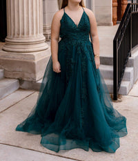 La Femme Women's Prom Dress in dark teal - women's dress