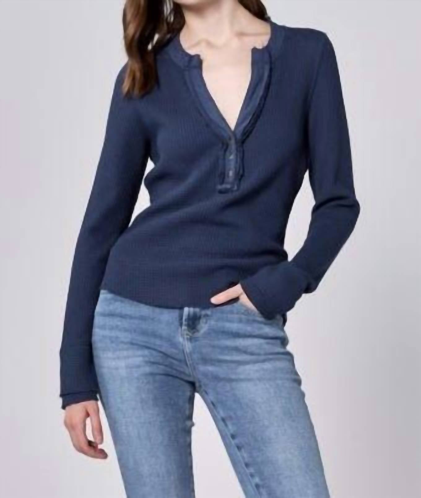 Dear John Denim - Luna V-neck Button Down Henley Top