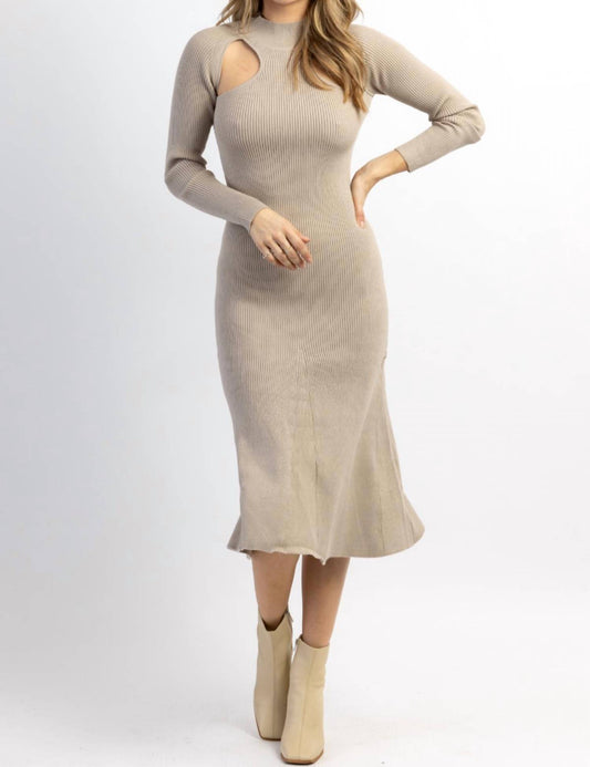 CUTOUT KNIT MIDI DRESS