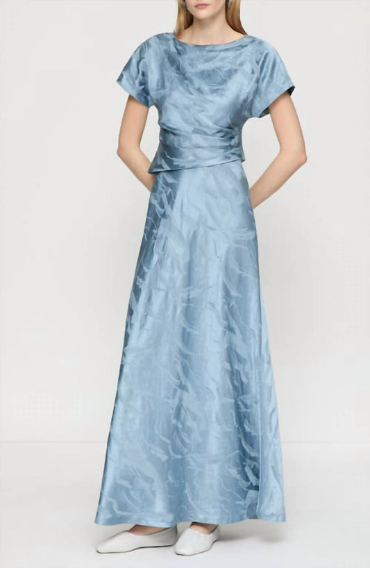 Lafayette 148 - Pleated Dolman-sleeve Jacquard Maxi Dress