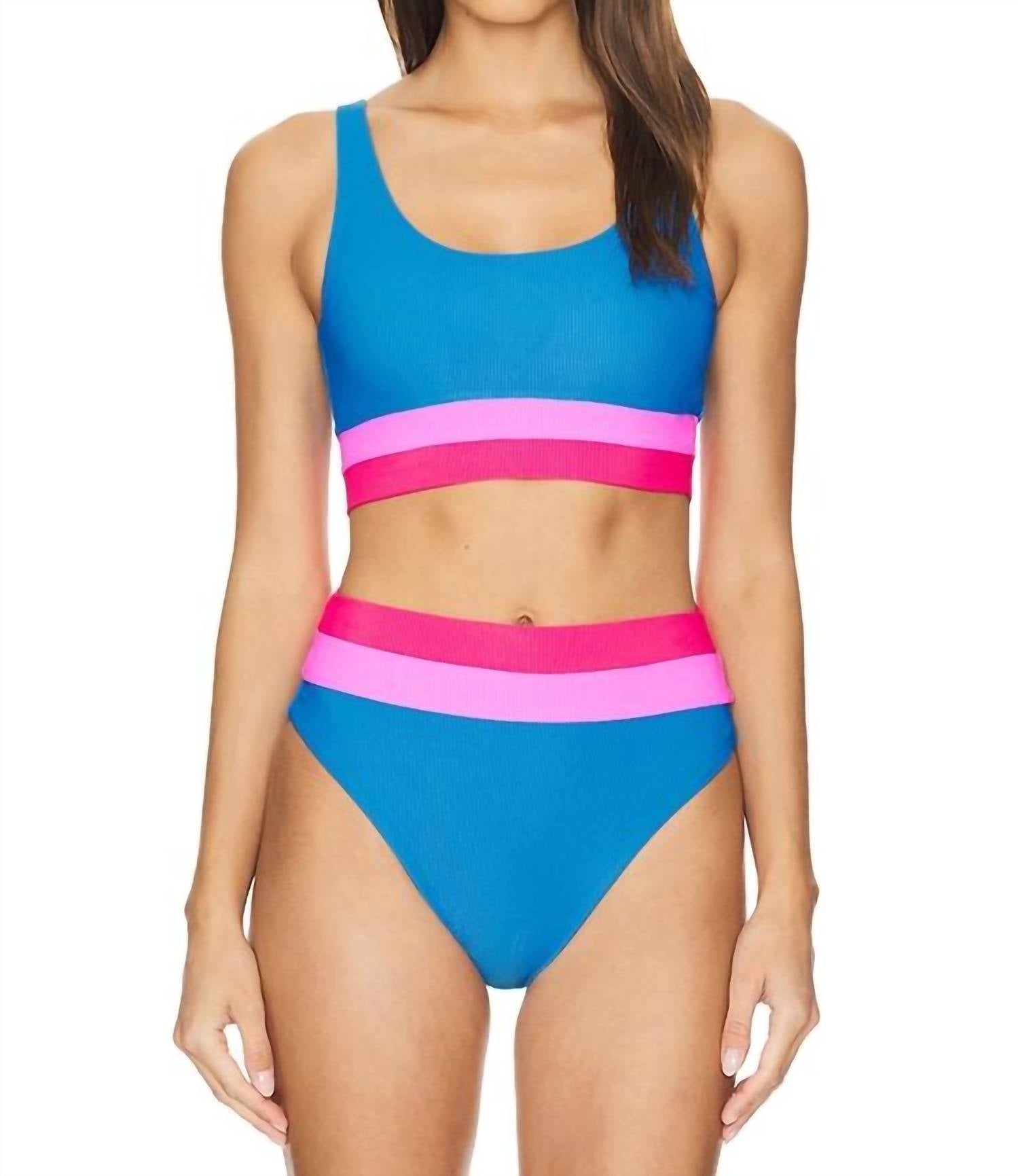 Beach Riot Mackenzie Sports Bra in orchid colorblock - women's intimate