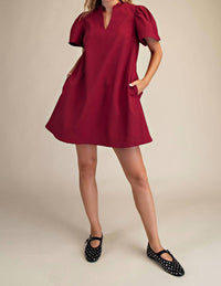 Style Usa - Ruffle V-neck Mini Dress