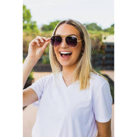 Julia Rose Women's Alex Aviator Sunglasses in gold gray - women's accessory - alternate view