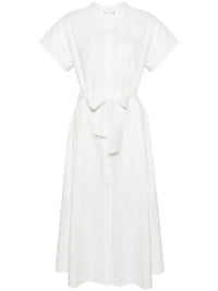 forte forte Cotton Poplin Belted Dress in white - women's dress - view 4