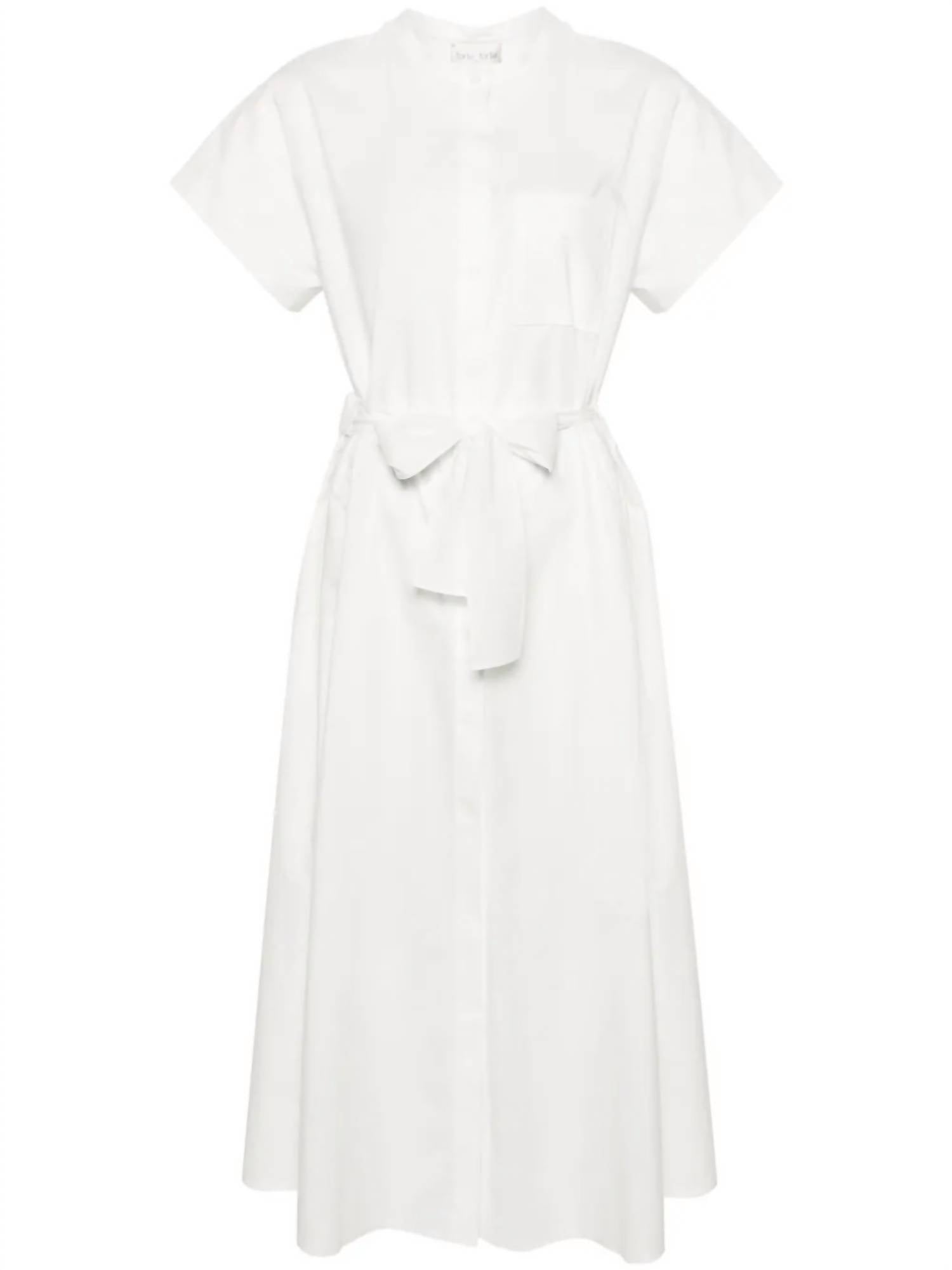 forte forte Cotton Poplin Belted Dress in white - women's dress - view 4