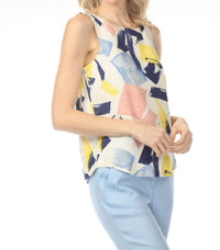 Charlie B - Printed Sleeveless Rounded Hem Top