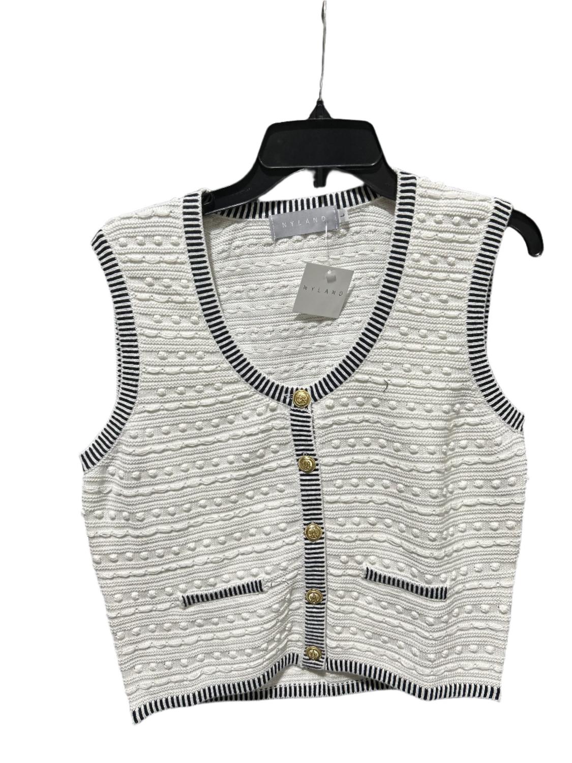 Nyland Women's Marceline Sleeveless Sweater Vest in white 1 - women's jacket