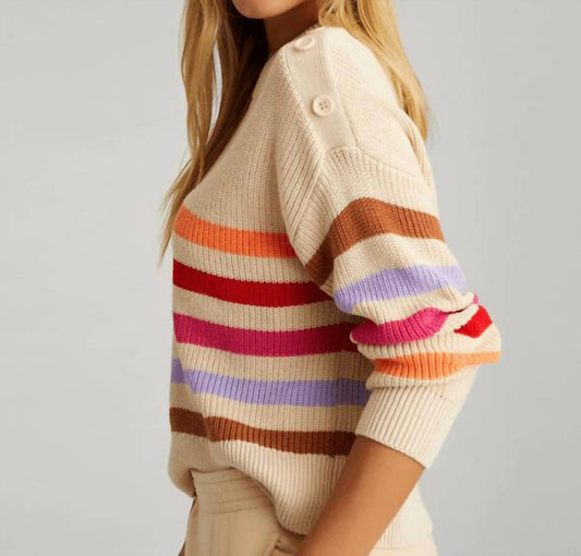 525 America - Stripe Button Shoulder Pullover