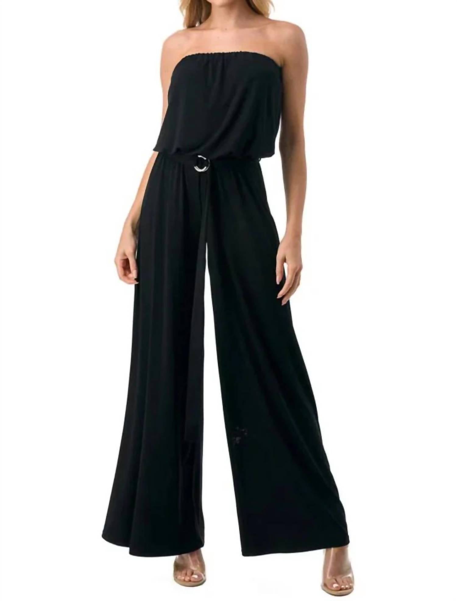Ariella - Wide Leg Jumpsuit With Ring Belt
