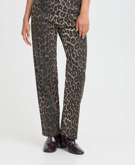 B.Young - Leopard Denim Pants