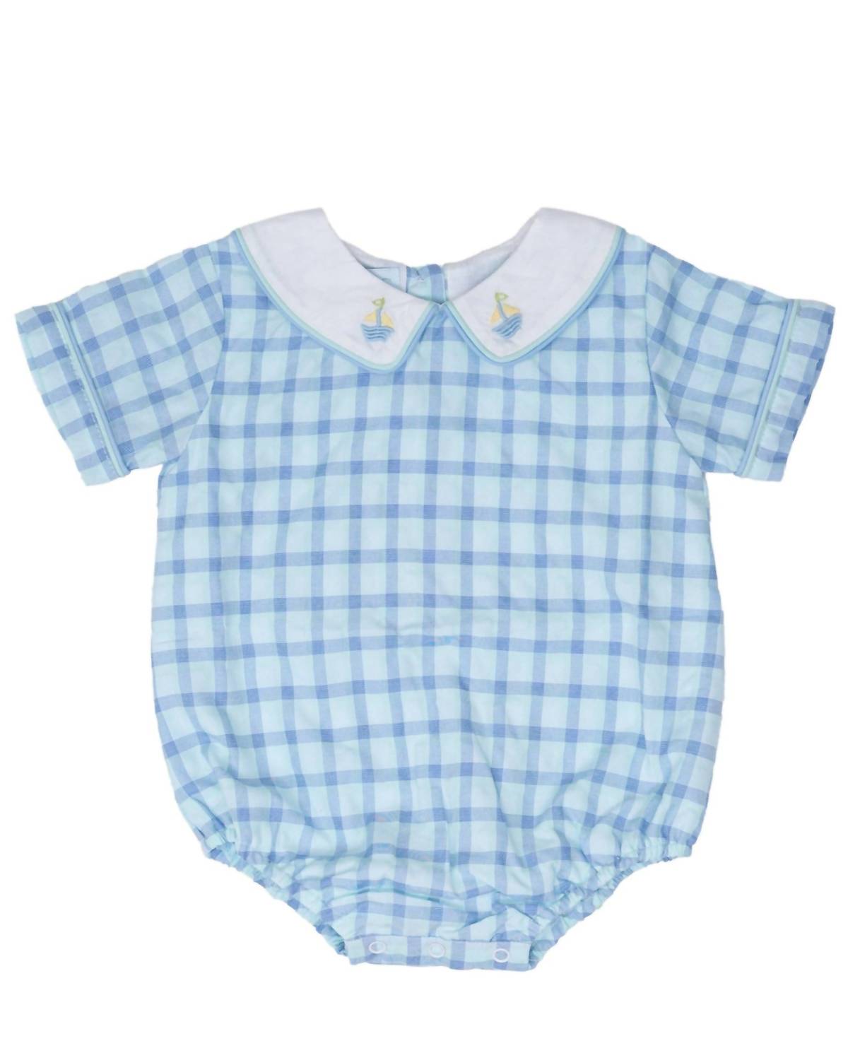 The Oaks Apparel - Boys James Check Bubble Romper