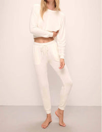 Eberjey Cozy Time Jogger in ivory - women's pants
