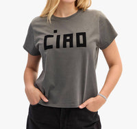 Clare V. - Classic Flocked Block Ciao Tee
