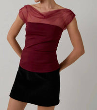 Sunday Edition Cosmopolitan Drape Blouse in cranberry - women's blouse